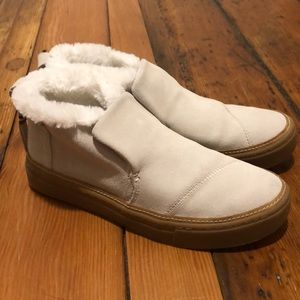 Toms Beige Suede Fleece-lined booties